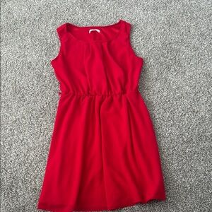 Elegant Red Sleeveless Midi Dress